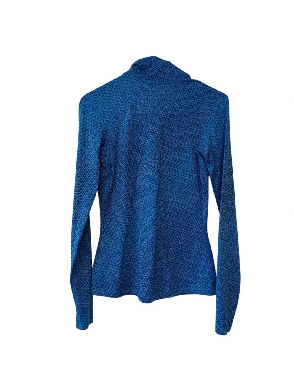Nike Pro Men's Blue Geometric 1/4 Zip Dri-FIT Training Long Sleeve Top Size S